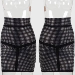 Swarovski crystal high waist skirt